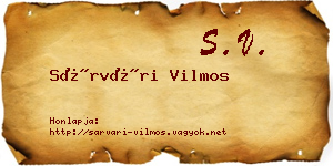 Sárvári Vilmos névjegykártya