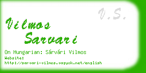 vilmos sarvari business card